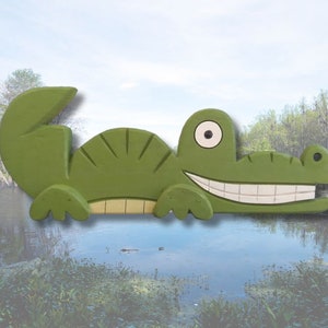 Alligator Handmade Wood Wall Art Gator Florida Wall Hanging Beach Coastal Decor