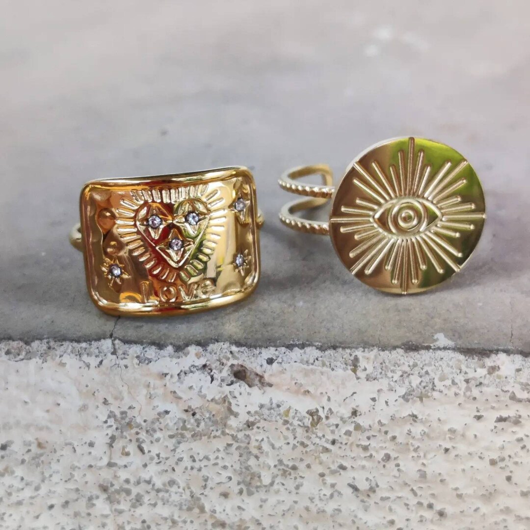 Adjustable Stainless Steel Rings Etsy