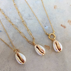 Golden cowrie necklace with chain of your choice