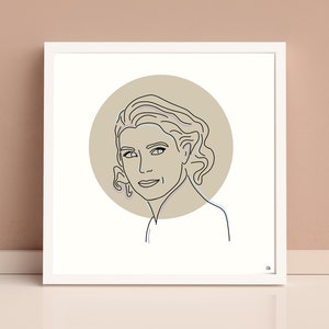 Grace Kelly Drawing | Grace Kelly Art | Grace Kelly Illustration | Line Art | Digital Print
