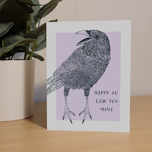 カラスカード | 鳥の絵 | バレンタインデー | ギフト | グリーティングカード | 白紙のメモ | 記念日 | 誕生日 | カワウユーマイン | ハロウィン