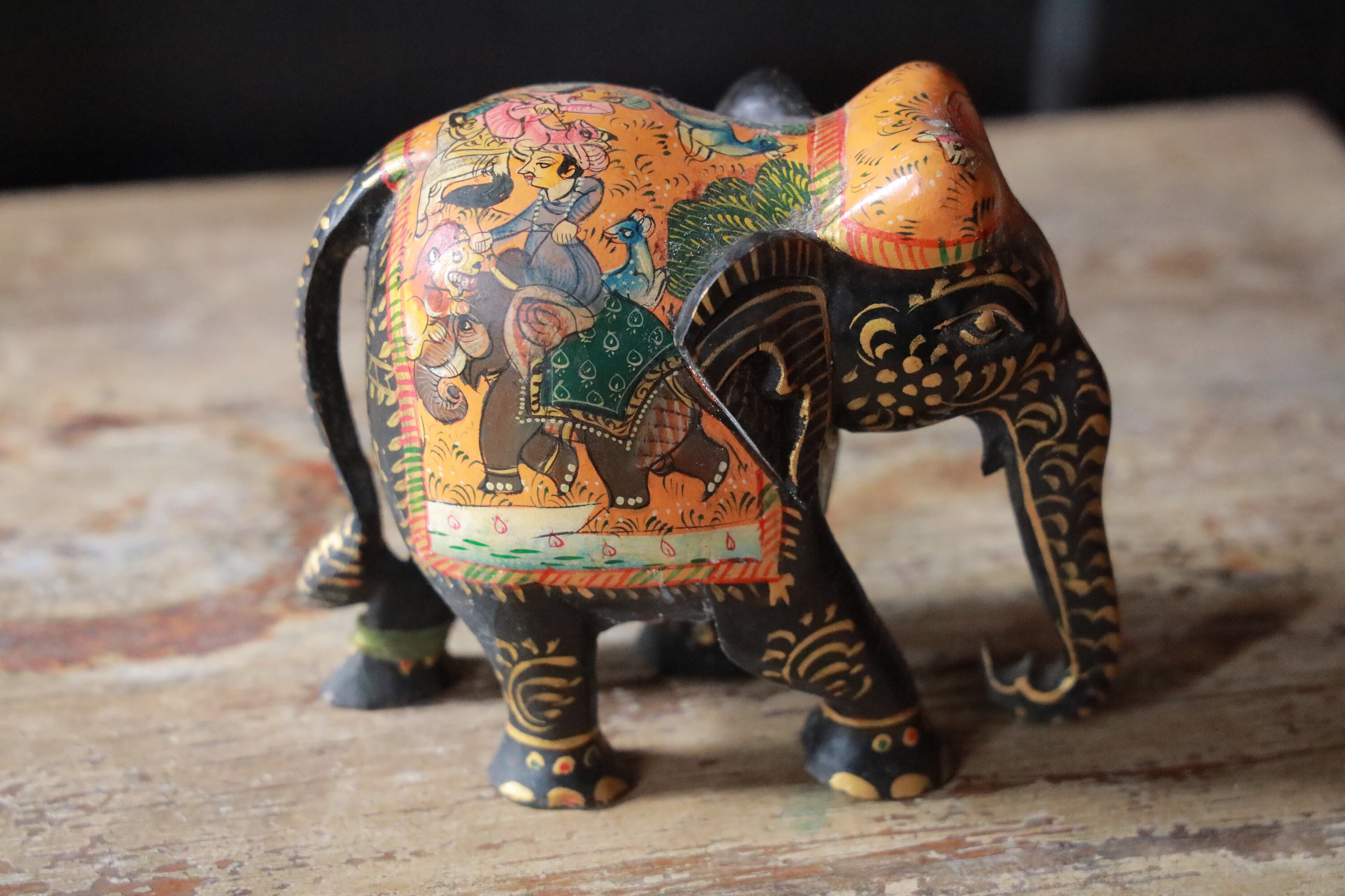 Skulptur Indischer Reiter auf Elefant Schreibtisch Dekoration indischer Stil 