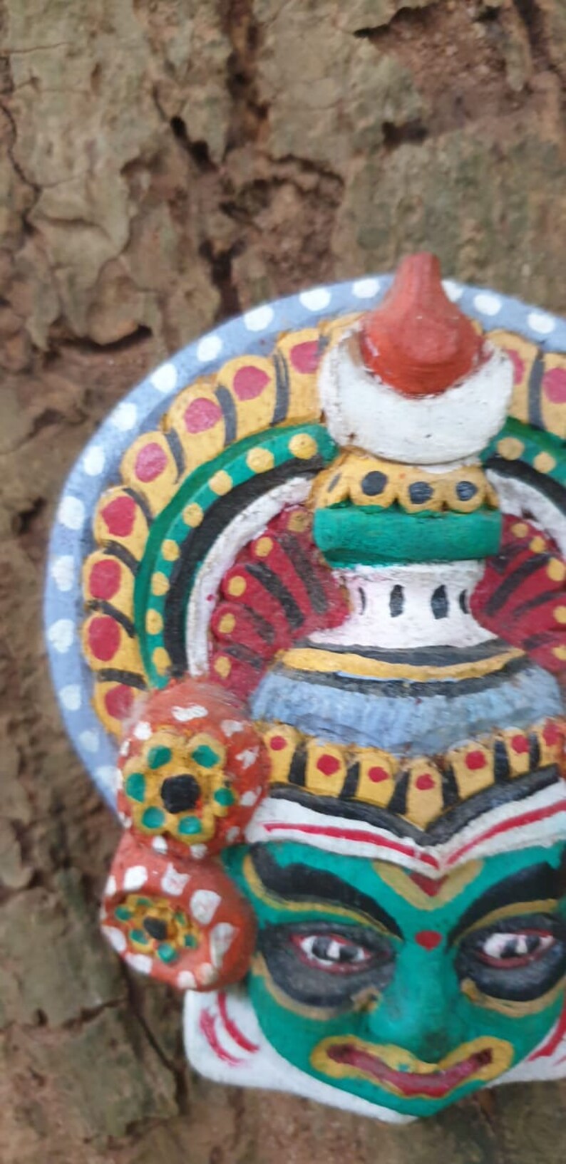 Hand Painted Miniature Wall Hanging Kathakali Mask / Etsy