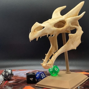 Skyrim Dragon Skull - Hand-Painted Replica with Stand | Elder Scrolls Collectible