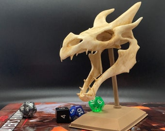 Skyrim Dragon Skull - Hand-Painted Replica with Stand | Elder Scrolls Collectible