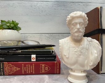 Estatua de busto de MARCO AURELIO, Marco Aurelio, Emperador romano, Estatuas, Escultura de busto, Estatua de interior, Regalos históricos, Arte estoico, Decoración histórica