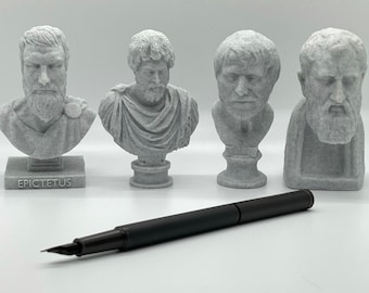 Handmade Stoic Bust Statue Set, Philosophy Decor