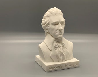 Buste Alexander Hamilton, 3D-geprint standbeeld, decor Founding Father