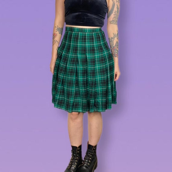 Pendleton wool plaid pleated skirt - image 4