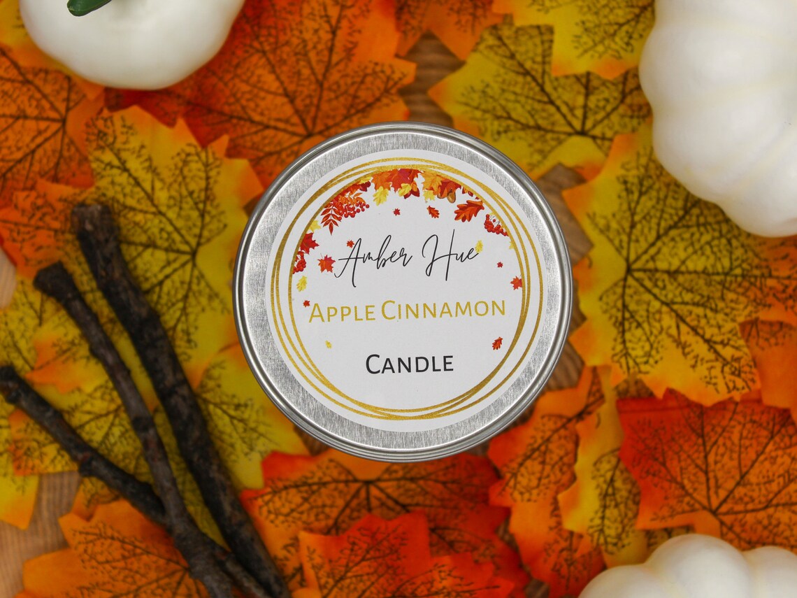 Apple Cinnamon Autumn Candle Candle 220g Luxury Scent Etsy