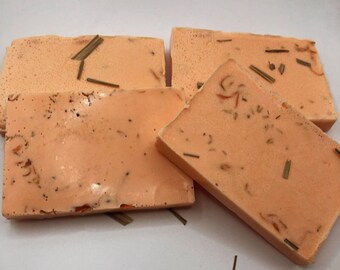 Grassy Orange Bars of  Handmade Soap with Calendula