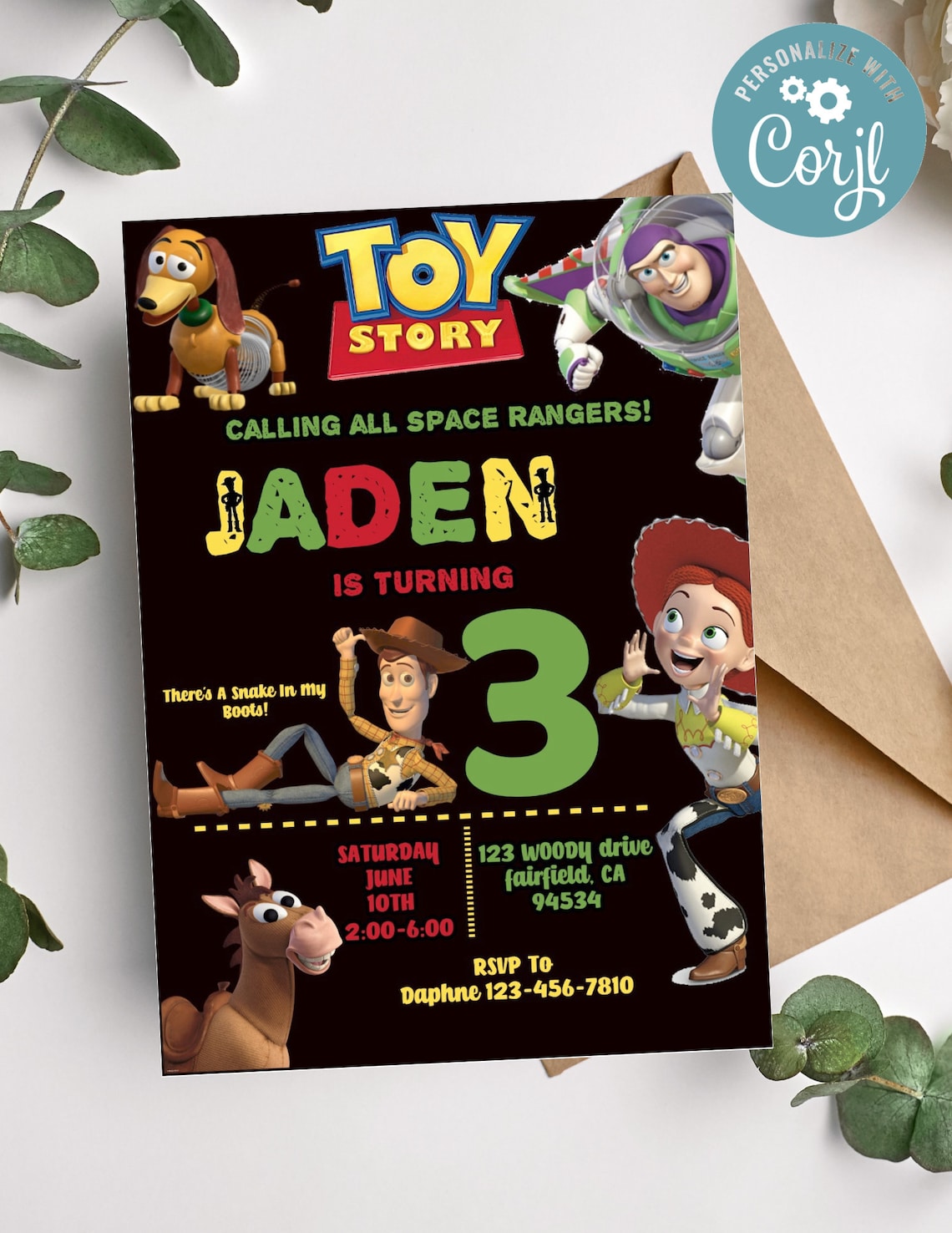 Toy Story Birthday Invitation Digital Birthday Invitation Editable Toy
