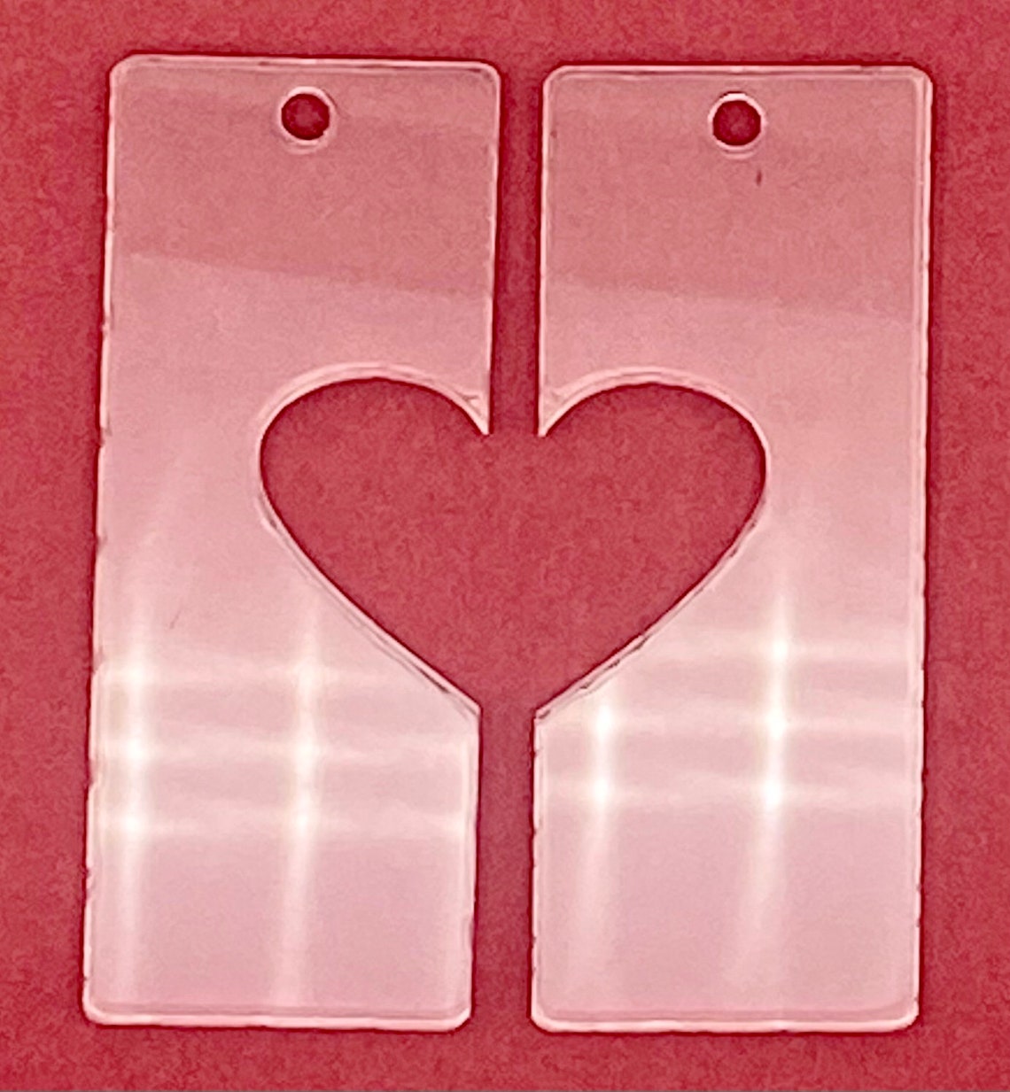 Heart Shape Clear Acrylic Keychain Blanks Keychains for Etsy