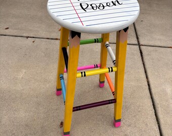 customized painted teacher stools