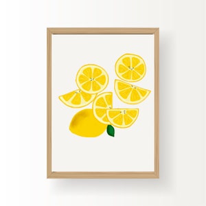 Lemons Artwork Print | Kitchen Artwork and Decor | Downloadable Print