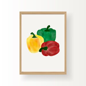 Bell Peppers Artwork Print | Kitchen Artwork and Decor | Downloadable Print