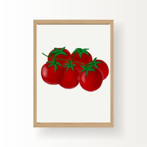 Tomatoes on the Vine Artwork Print | Kitchen Artwork and Decor | Downloadable Print