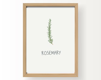 Rosemary Herb Artwork Print | Kitchen Artwork and Decor | Downloadable Print