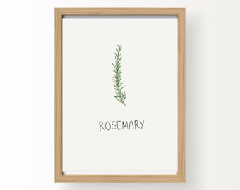 Rosemary Herb Artwork Print | Kitchen Artwork and Decor | Downloadable Print