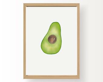 Avocado Kunstwerk Druck | Küche Kunstwerk und Dekor | Druck zum Herunterladen