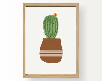 Cactus Artwork Print | Kitchen Artwork and Decor | Downloadable Print | Potted Plants and Flowers