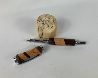 Exotic Wood Fountain pen, Segmented hand turned exotic wood fountain pen