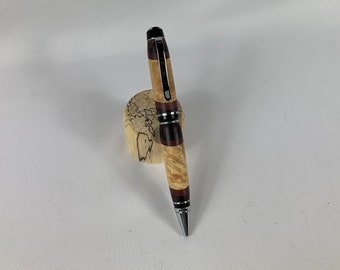 Pluma de madera exótica convertida a mano segmentada