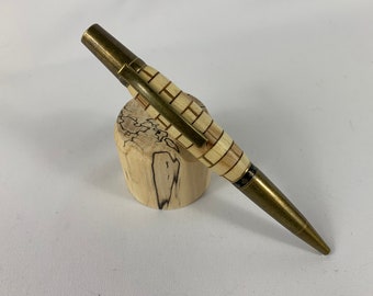 Bolígrafo de madera torneado a mano segmentado