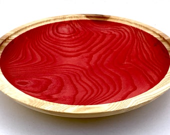 Cuenco de ceniza teñida, cuenco de madera único girado a mano