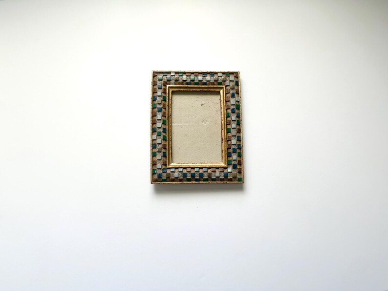 Photo Frame, Picture Frame 5.5x4, Multicoloured Mosaic Pattern, Gold