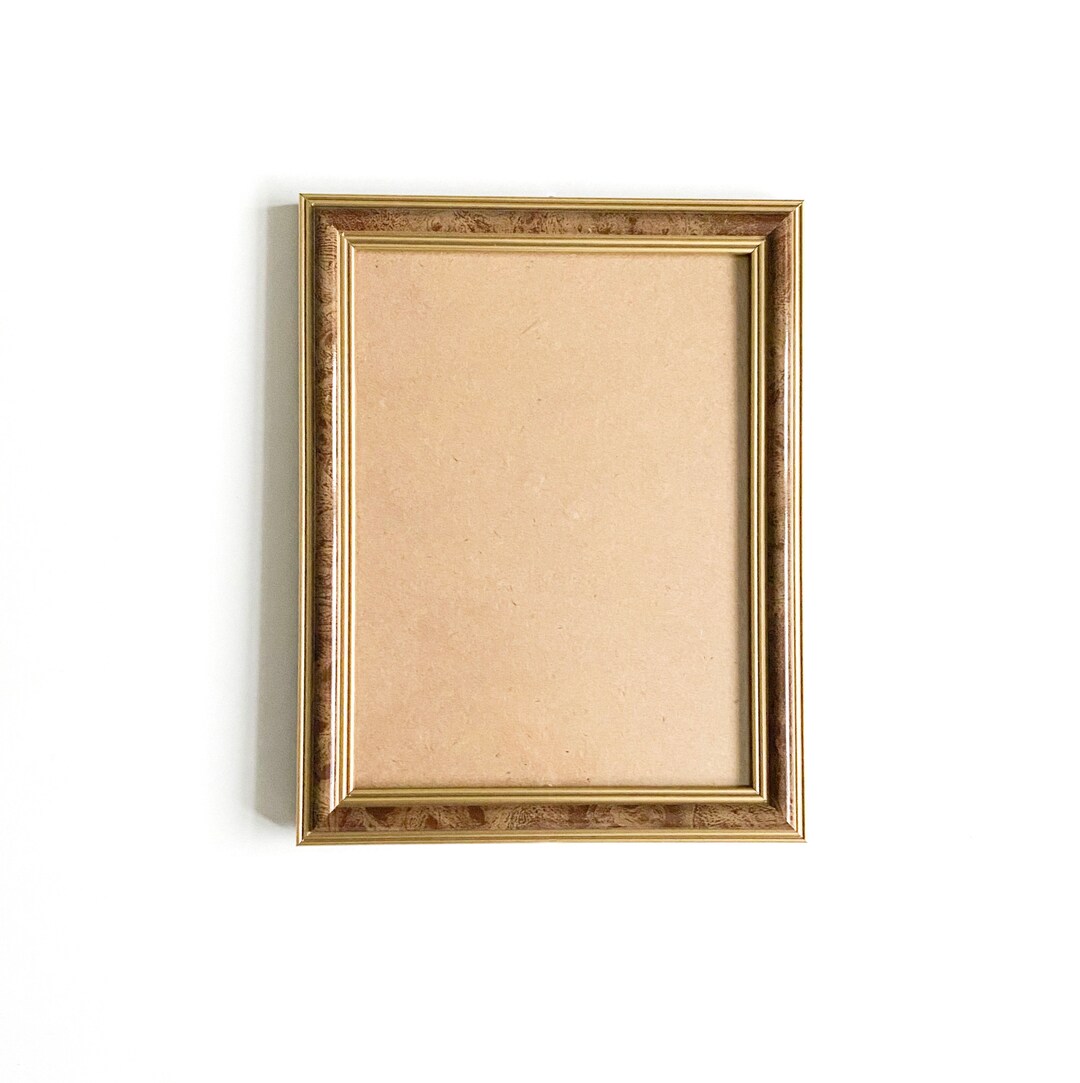 Vintage Photo Frame Picture Frame 8x6 Walnut Effect Gold Etsy