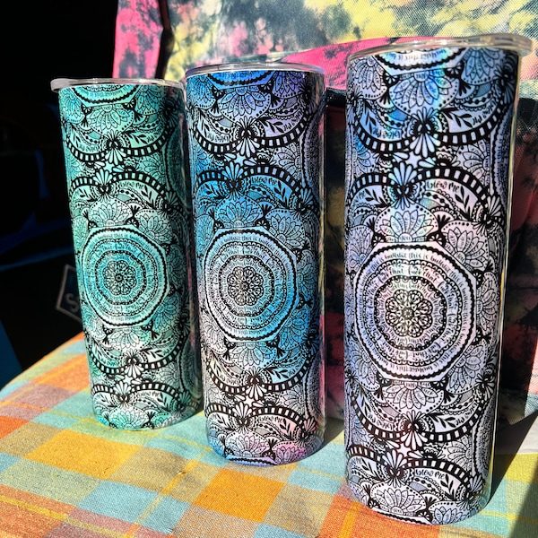 Tie Dye Curse Word Mandala Tumbler, hidden cuss words tumbler, 20oz tumbler, 30oz tumbler, adult tumbler