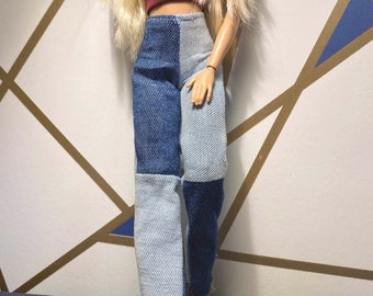 Baggy Patchwork Jeans for 11.5 Inch Fashion Doll