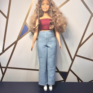 Baggy Mom jeans for Curvy 11.5 Inch Fashion Doll
