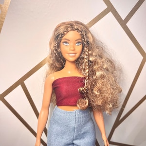 Burgundy Tube Top for Curvy 11.5 Inch Fashion Doll