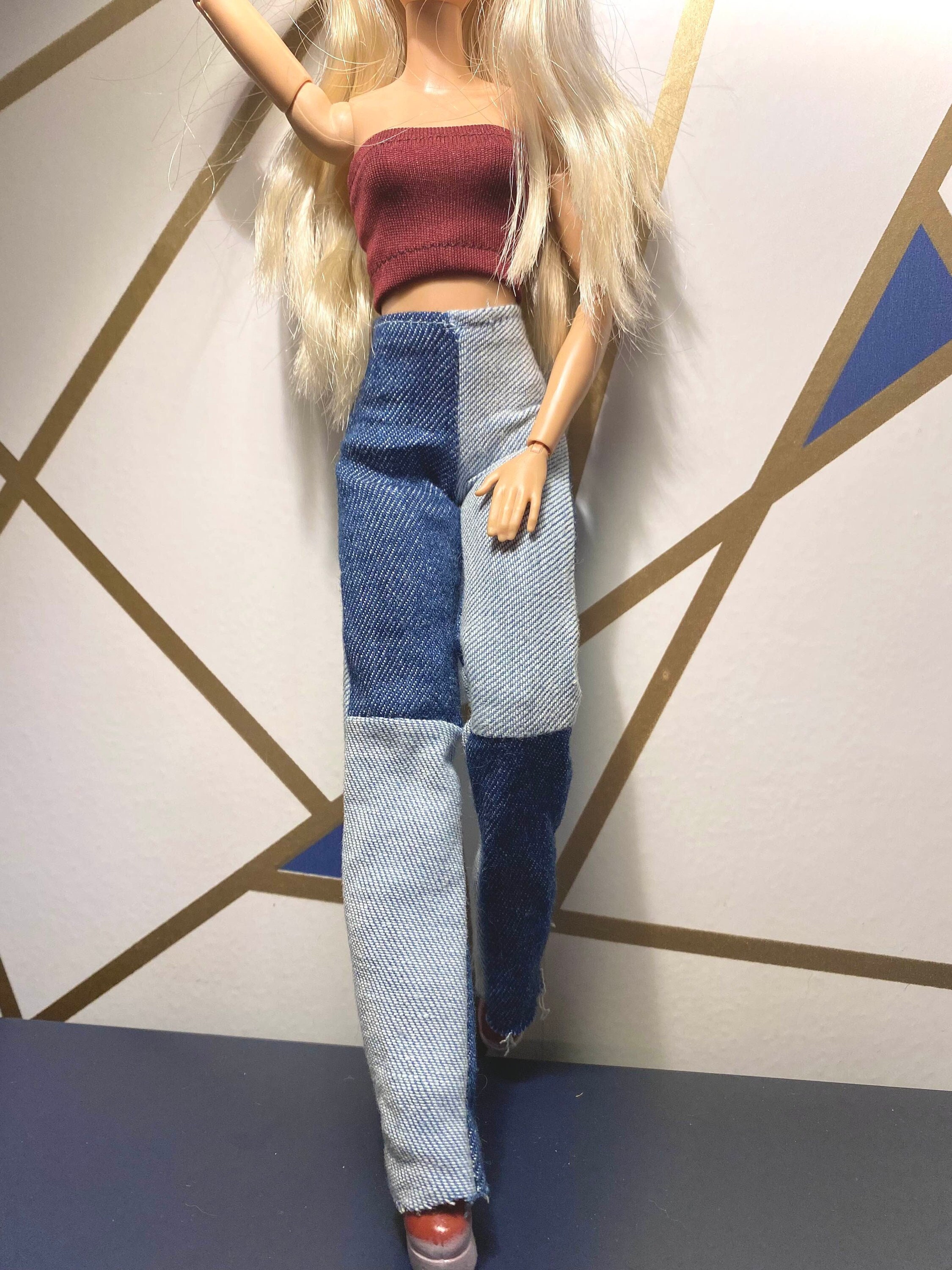 Baggy Patchwork Jeans for 11.5 Inch Fashion Doll Etsy UK