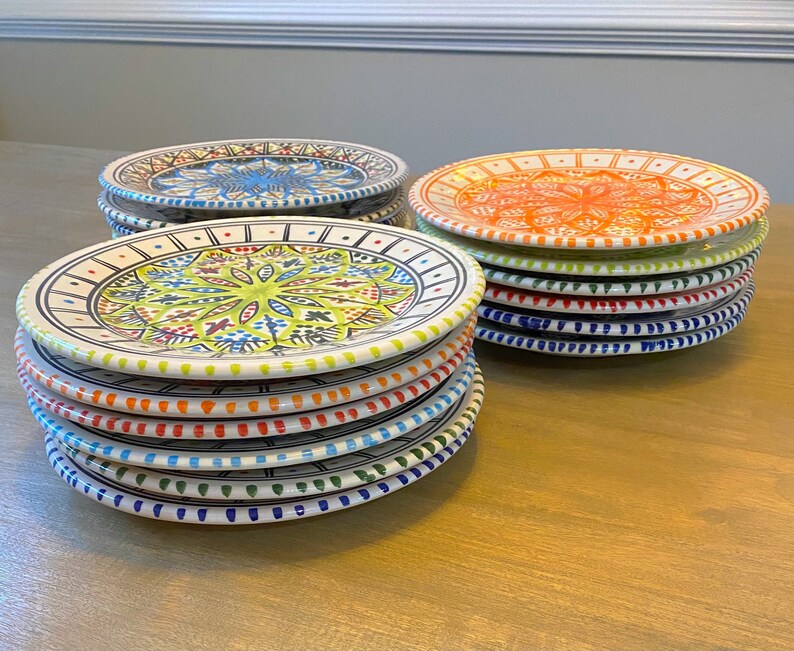 Dinner Plates Ceramic Handmade Pottery Multiple Colors Hand Etsy