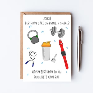 Gym Rat Gift, Workout Gift, Gym Buddy, Gym Birthday Card, Happy Birthday to  My Favorite Gym Rat, Birthday Card 