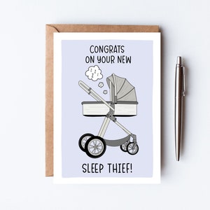 Carte de naissance, carte de bébé voleur de sommeil, carte de grossesse, carte de fête de bébé, carte de félicitations pour nouveau bébé, carte de faire-part de naissance
