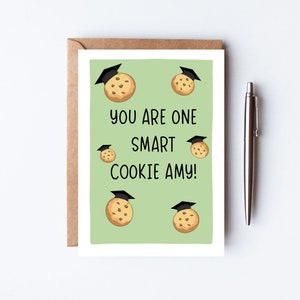 Tarjeta de graduación de galletas inteligentes, tarjeta de graduación personalizada, tarjeta de celebración de los que abandonan la escuela, tarjeta de felicitación, tarjeta de graduación divertida