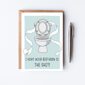 Tarjeta de cumpleaños temática de inodoro divertido, espero que su cumpleaños sea la tarjeta de cumpleaños de mierda, tarjeta descarada, tarjeta de humor de inodoro, tarjeta para él, tarjeta para ella
