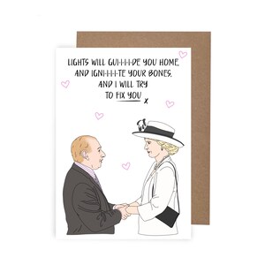 Tarjeta de aniversario de Gavin y Stacey, tarjeta de aniversario de votos matrimoniales de Dawn y Pete, escena de boda de Fix You, Smithy y Nessa, tarjeta de aniversario A6