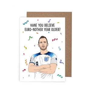 Tarjeta de cumpleaños inspirada en Harry Kane, Tarjeta de euros divertida, Cumpleaños de fútbol, Tarjeta, Regalo inspirado en el equipo de fútbol de Inglaterra