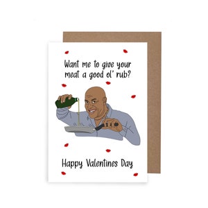 Tarjeta de San Valentín divertida de Ainsley Harriott, tarjeta de San Valentín con meme, tarjeta de San Valentín atrevida, dale un toque especial a tu carne, tarjeta de San Valentín A6