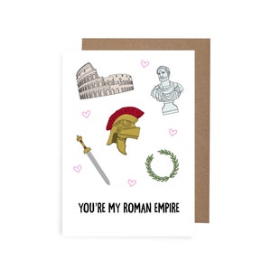 Carte d'anniversaire de mon empire romain, tu es mon meme empire romain, carte d'anniversaire pour lui, carte relation drôle, carte d'anniversaire A6