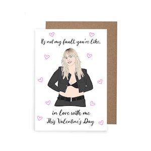 Tarjeta de San Valentín inspirada en Renee Rapp, Tarjeta de San Valentín SNL Mean Girls, Tarjeta de San Valentín no es mi culpa, San Valentín de la cultura pop, Tarjeta A6