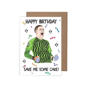 Tarjeta de cumpleaños inspirada en Jordan Pickford, tarjeta divertida de euros 2024, tarjeta de cumpleaños del portero, regalo inspirado en el equipo de fútbol de Inglaterra
