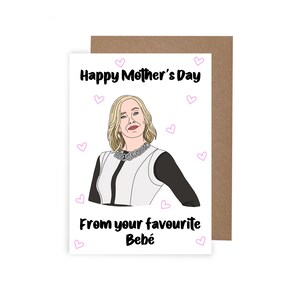 Tarjeta del Día de la Madre inspirada en Schists Creek, Tarjeta divertida para mamá, Tarjeta del Día de la Madre con temática de Moria Rose, Tarjeta A6 con temática Bebė favorita para mamá