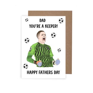 Tarjeta del Día del Padre de Jordan Pickford, Tarjeta del Día del Padre con temática de fútbol de Inglaterra, Tarjeta de la Eurocopa para papá, Tarjeta divertida para papá, Tarjeta para abuelo