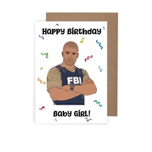 Carte d'anniversaire sur le thème Esprits criminels, carte drôle, carte d'anniversaire Derek Morgan, carte d'anniversaire Agent Morgan et Garcia, carte Shemar Moore